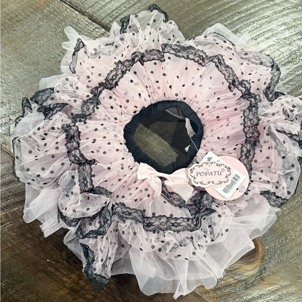 Popatu Pink and Black Polka Dot Tutu
